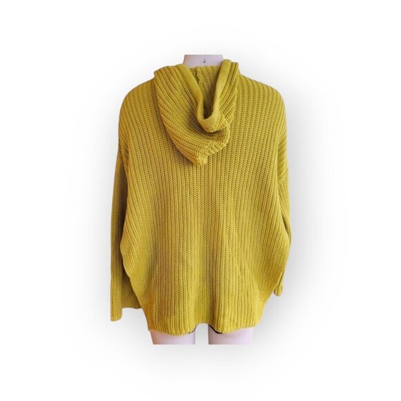 Revolve 27 Miles Malibu Chartreuse Hooded Sweater size M/L - Boho Lightweight - Picture 5 of 10